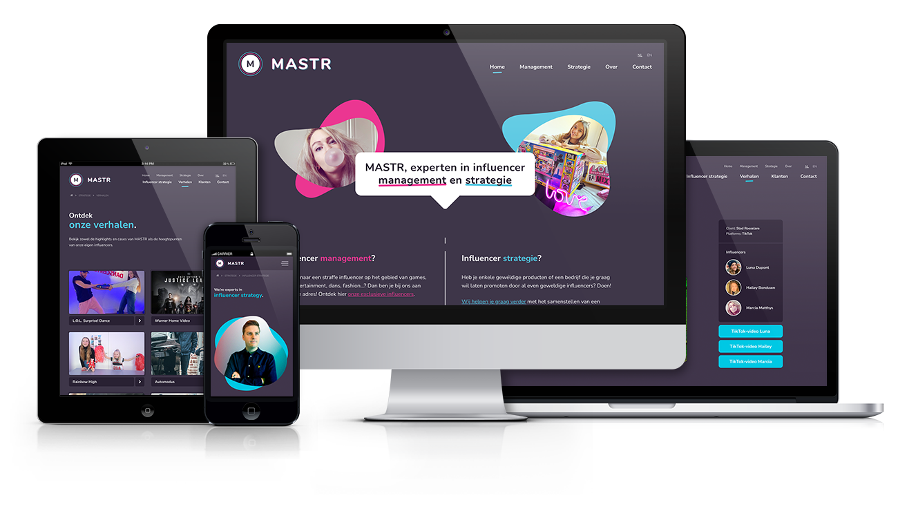 Mastr – Website on different screens