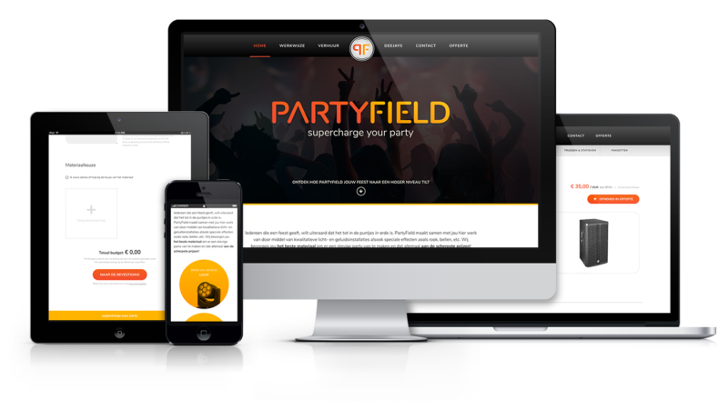 Project partyfield screens